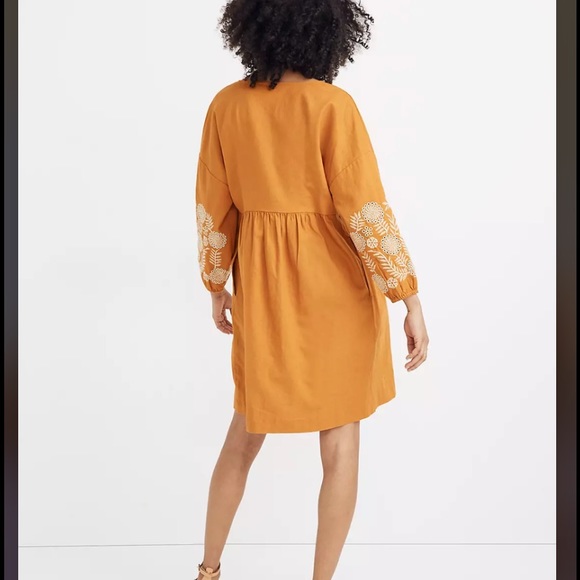 NWT | Embroidered-Sleeve Popover Dress - Picture 2 of 5